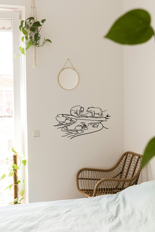 Duo d'ours sur rondin de bois