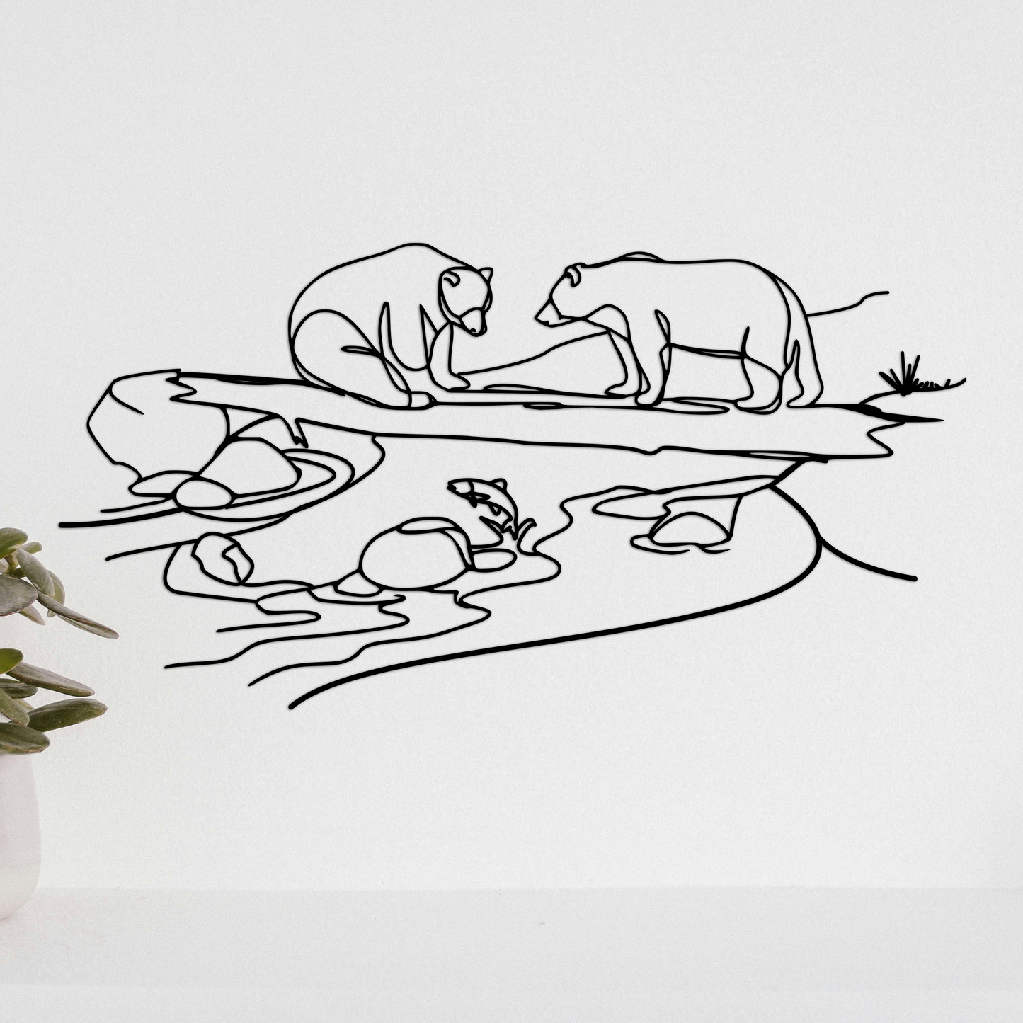 Duo d'ours sur rondin de bois