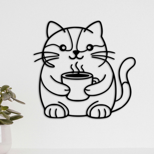 Le chat et son café